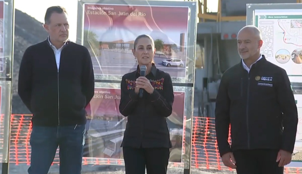 En este momento estás viendo Supervisa Sheinbaum obras del Tren México–Querétaro en San Juan del Río