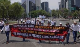 Marchan y protestan en el Senado los jubilados del sector público